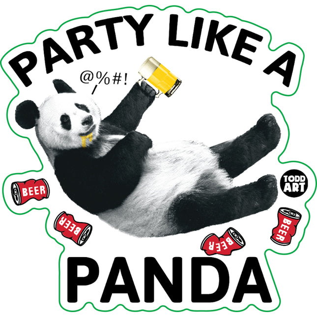 Party Like A Panda Vinyl Sticker