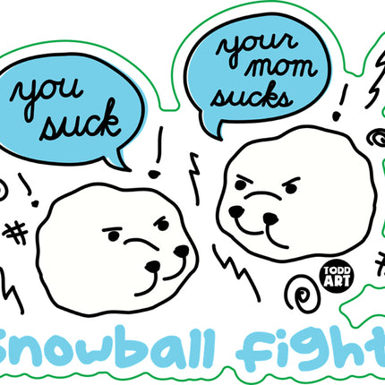 Snowball Fight Vinyl Sticker