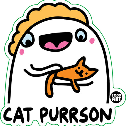 Cat Purrson Vinyl Sticker