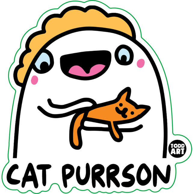 Cat Purrson Vinyl Sticker