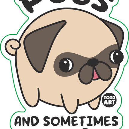 Pugs And Sometimes Drugs Vinyl Sticker