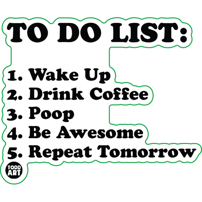 To Do List Coffee Vinyl Sticker