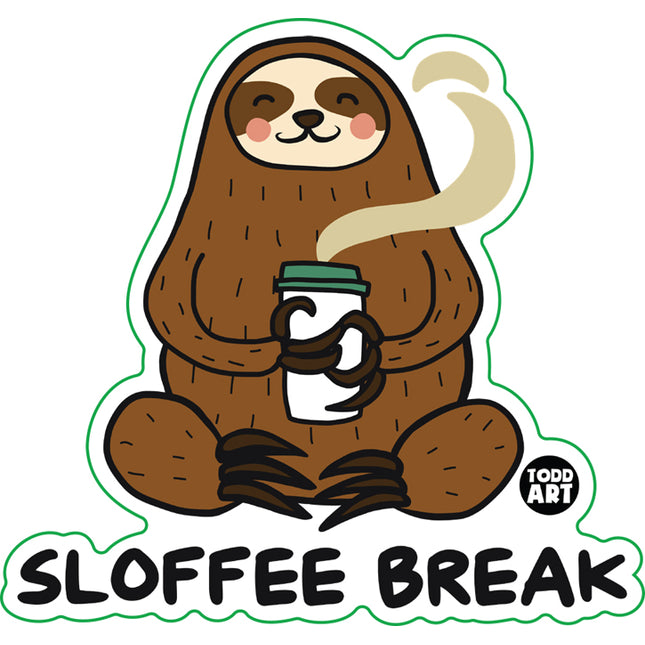Sloffee Break Sloth Vinyl Sticker