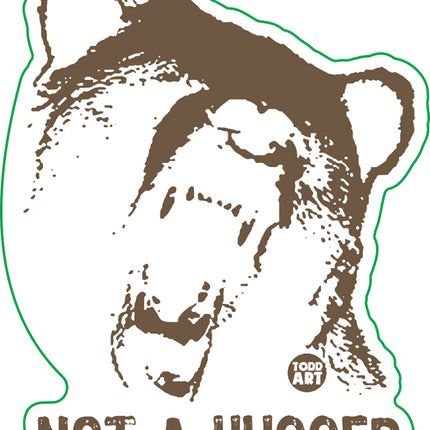 Not A Hugger Bear Vinyl Sticker