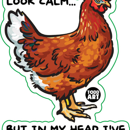 Chicken Peck You Three Times Vinyl Sticker