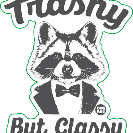 Trashy But Classy Raccoon Vinyl Sticker