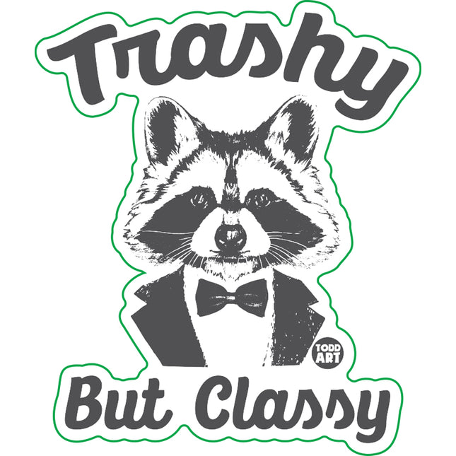 Trashy But Classy Raccoon Vinyl Sticker