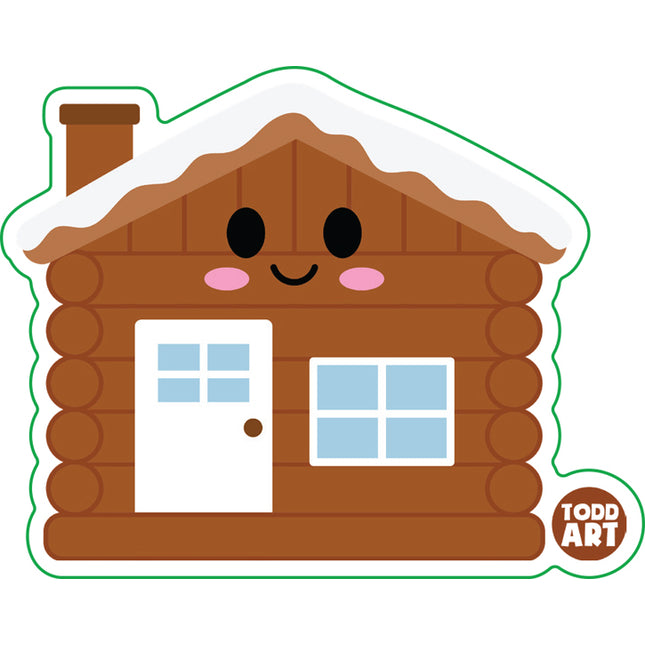 Log Cabin Vinyl Sticker