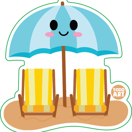 Beach Umbrella Vinyl Sticker