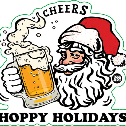 Hoppy Holidays Santa Vinyl Sticker