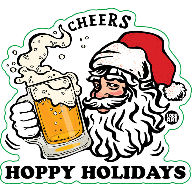 Hoppy Holidays Santa Vinyl Sticker