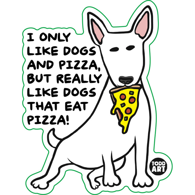 I Like Dogs and Pizza Vinyl Sticker