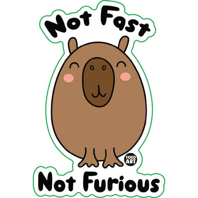 Not Fast Not Furious Capybara Vinyl Sticker