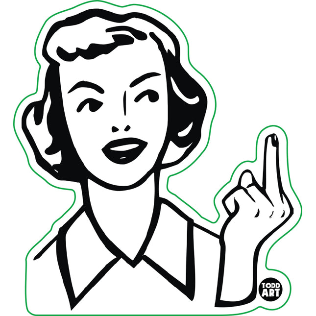 Fuck You Retro Woman Vinyl Sticker
