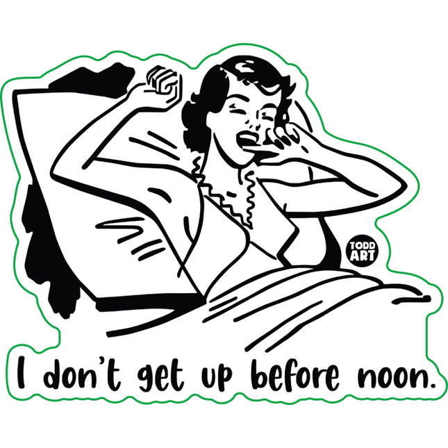 Wake Up At Noon Retro Vinyl Sticker