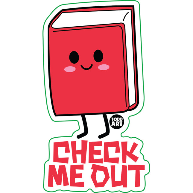 Check Me Out Book Vinyl Sticker