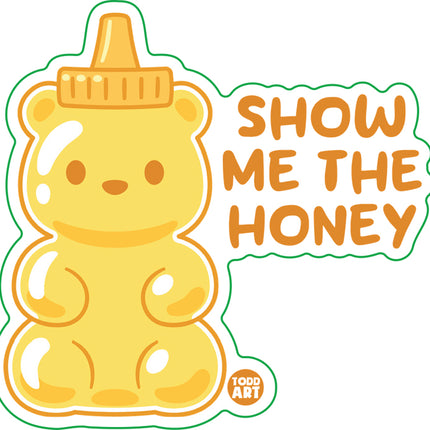Show Me The Honey Bear Bottle Vinyl Sticker
