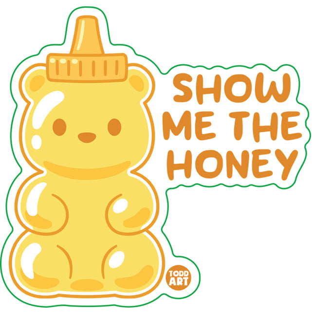 Show Me The Honey Bear Bottle Vinyl Sticker