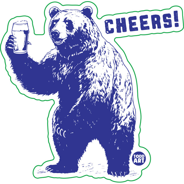 Cheers Bear Beer Vinyl Sticker