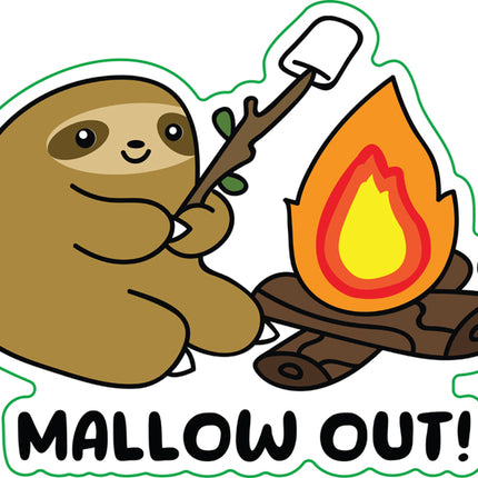 Sloth Campfire Mallow Out Vinyl Sticker