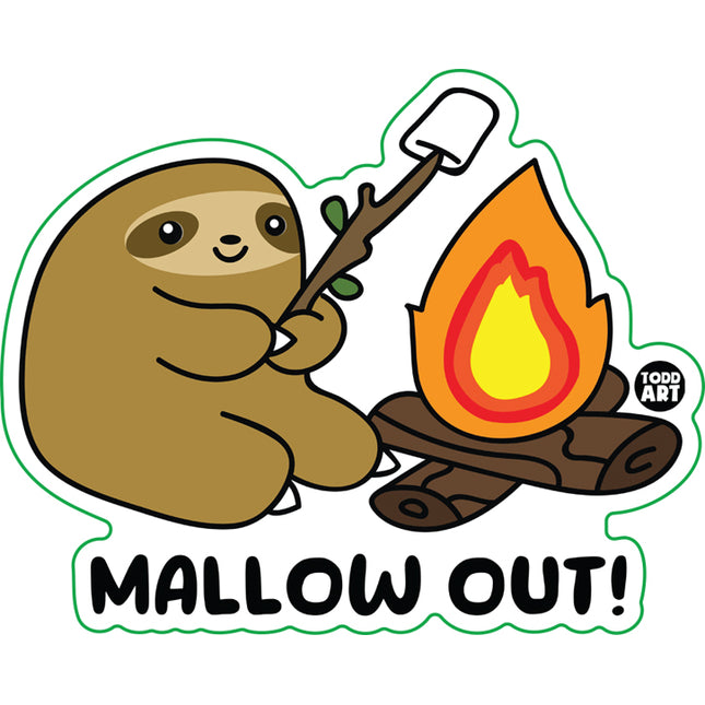 Sloth Campfire Mallow Out Vinyl Sticker