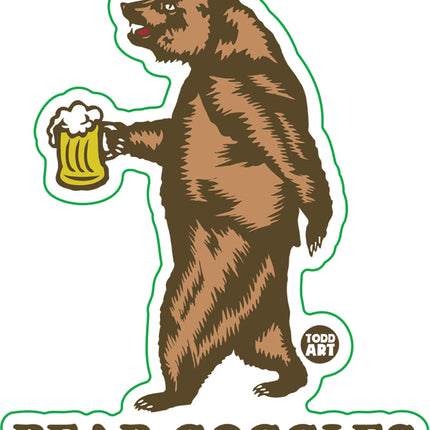 Bear Goggles Beer Vinyl Sticker