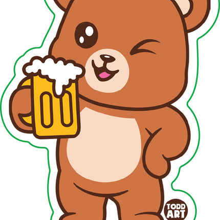 Teddy Beer Vinyl Sticker