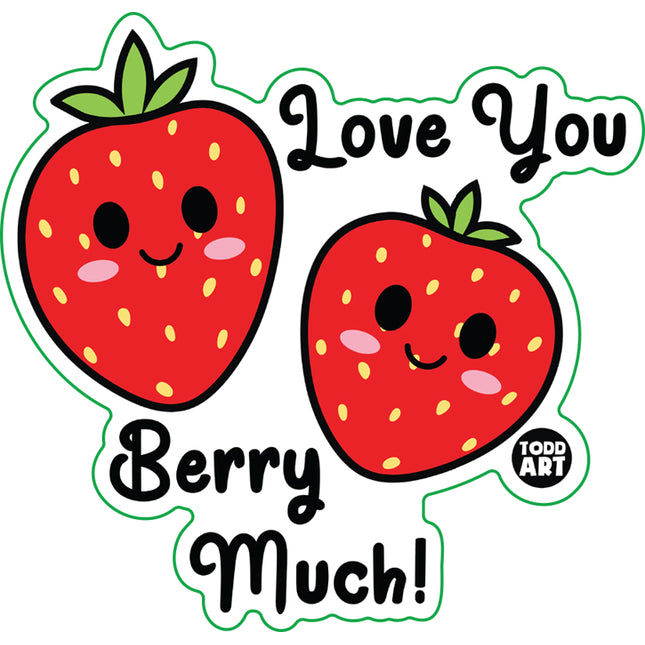 Love You Berry Much Vinyl Sticker