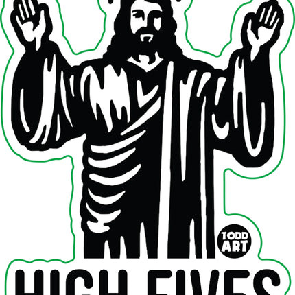 High Fives Jesus Vinyl Sticker