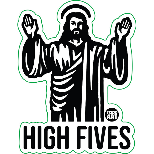 High Fives Jesus Vinyl Sticker