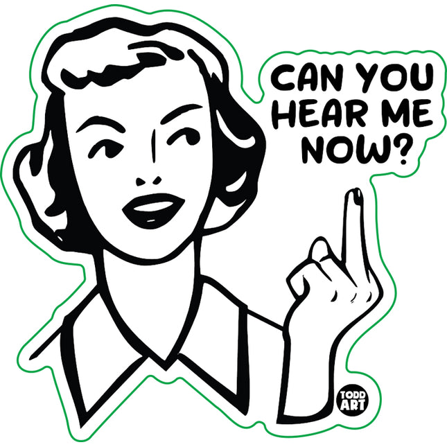 Can You Hear Me Now Retro Vinyl Sticker