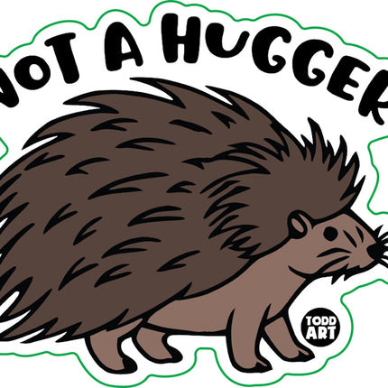 Not A Hugger Porcupine Vinyl Sticker