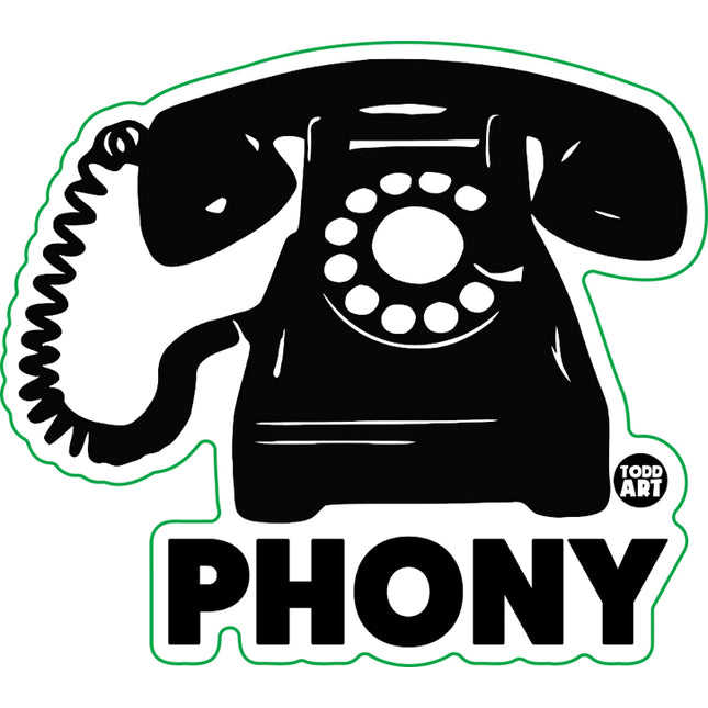 Phony Phone Retro Vinyl Sticker