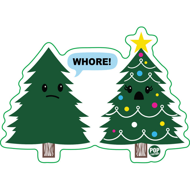 Whore Christmas Tree Vinyl Sticker