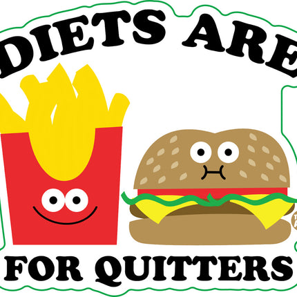 Diets Are For Quitters Burger and Fries Vinyl Sticker