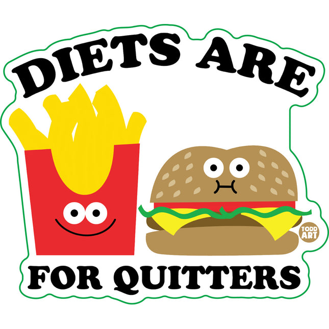 Diets Are For Quitters Burger and Fries Vinyl Sticker