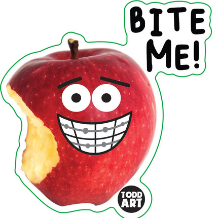 Food With Attitude Bite Me Apple Vinyl Sticker