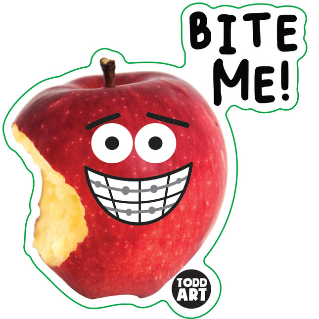 Food With Attitude Bite Me Apple Vinyl Sticker