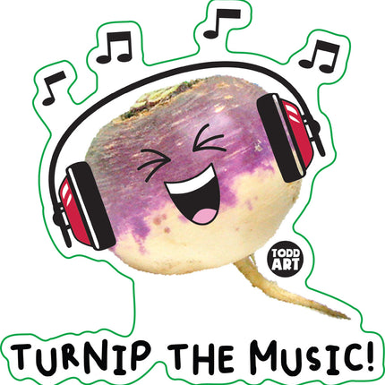 Food With Attitude Turnip The Music Vinyl Sticker