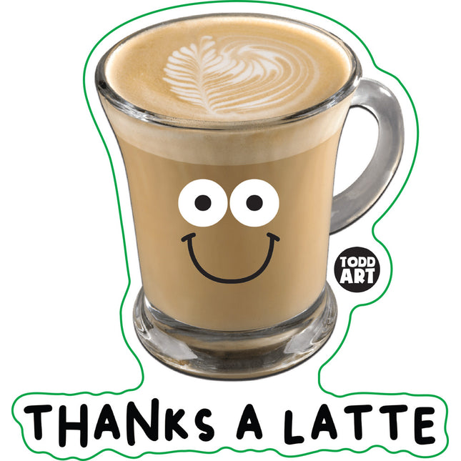 Food With Attitude Thanks A Latte Vinyl Sticker