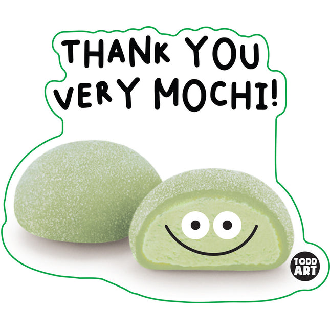 Food With Attitude Thank You Very Mochi Vinyl Sticker