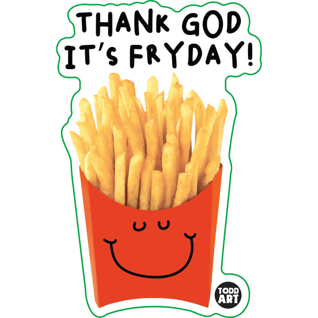 Food With Attitude Thank God It's Fryday Vinyl Sticker
