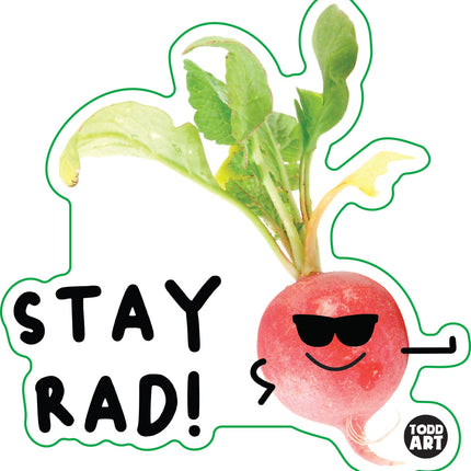 Food With Attitude Stay Rad Vinyl Sticker