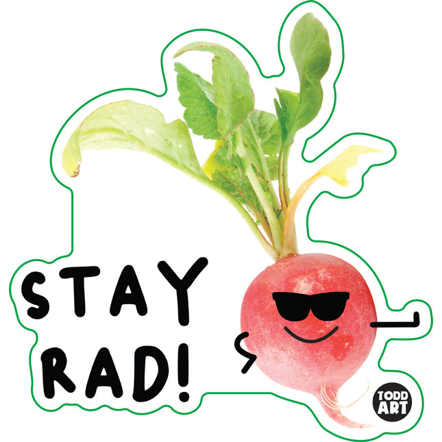 Food With Attitude Stay Rad Vinyl Sticker