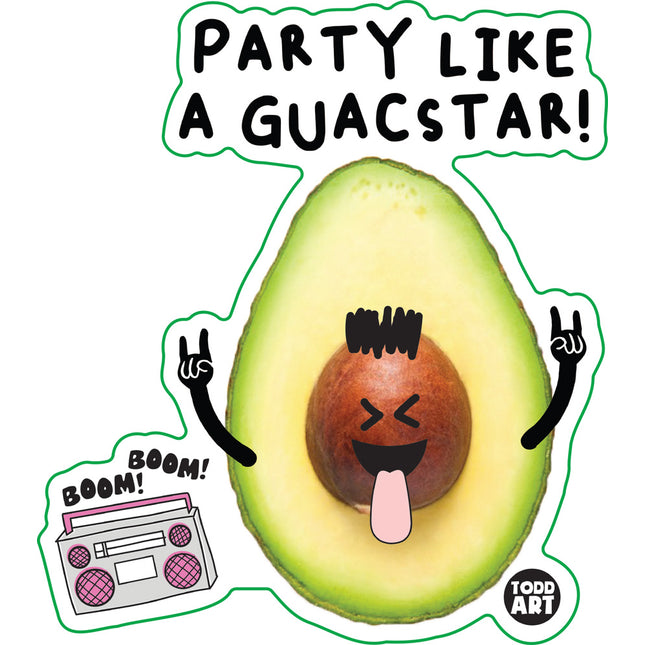 Food With Attitude Party Like A Guac Star Vinyl Sticker