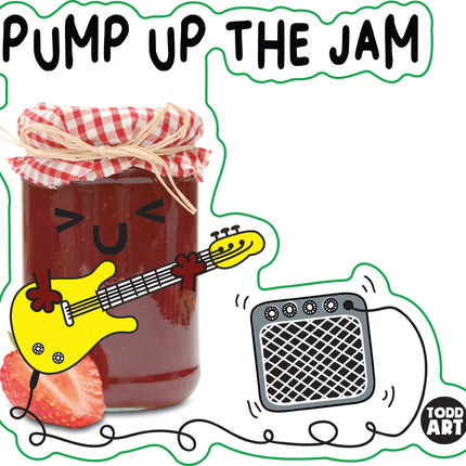 Food With Attitude Pump Up The Jam Vinyl Sticker