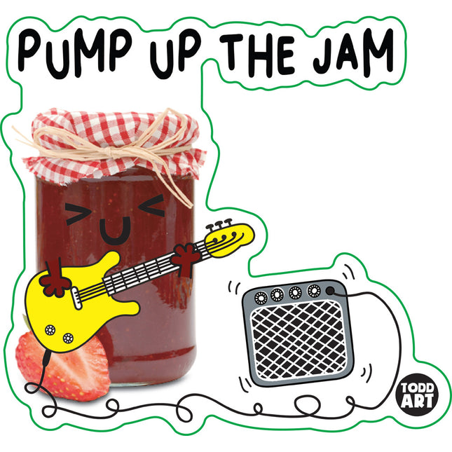 Food With Attitude Pump Up The Jam Vinyl Sticker