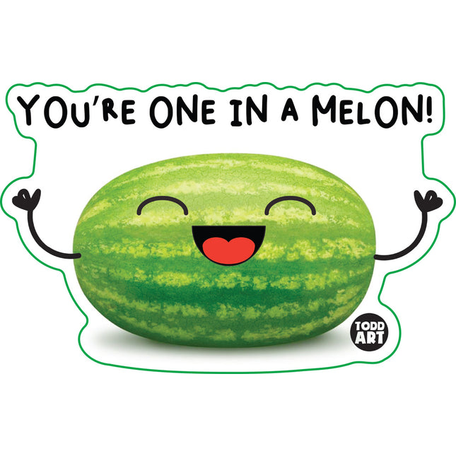 Food With Attitude One In A Melon Vinyl Sticker