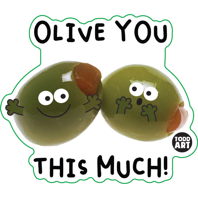 Food With Attitude Olive You This Much Vinyl Sticker