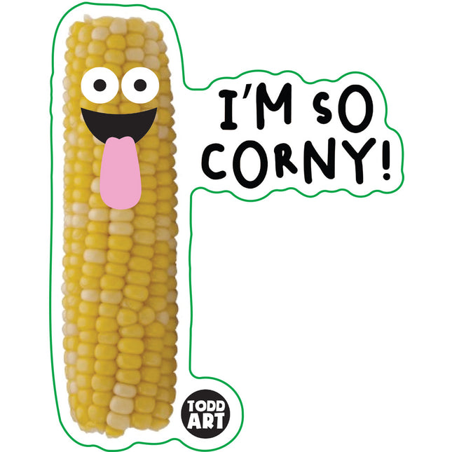 Food With Attitude I'm So Corny Vinyl Sticker